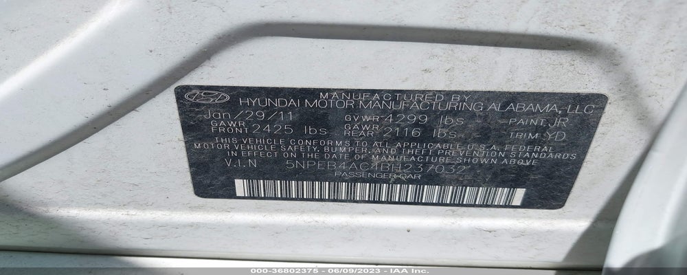5NPEB4AC4BH237032 2011 HYUNDAI SONATA photo no. 9
