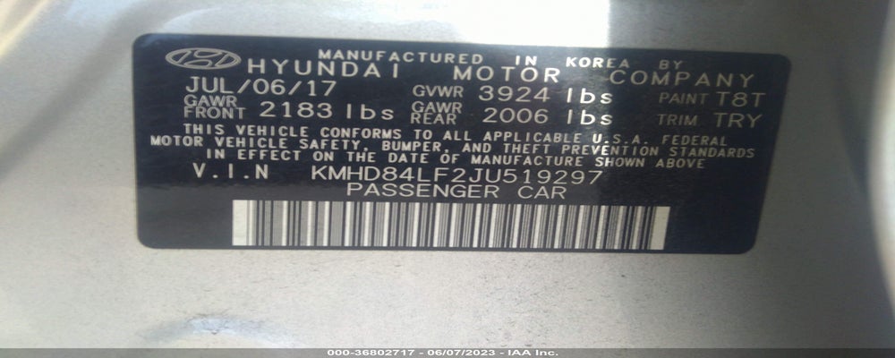 KMHD84LF2JU519297 2018 HYUNDAI ELANTRA photo no. 9
