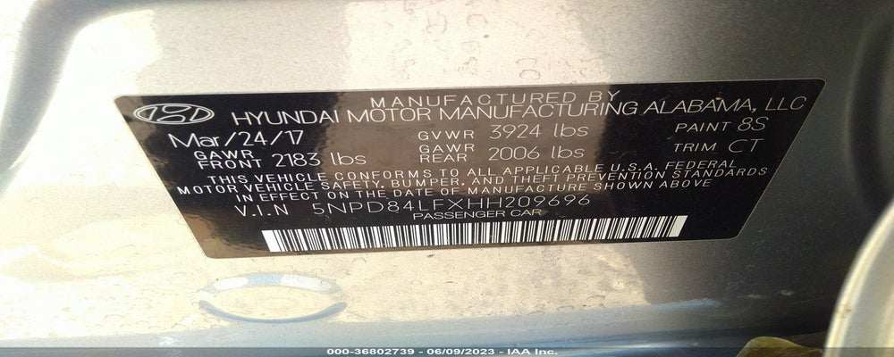 5NPD84LFXHH209696 2017 HYUNDAI ELANTRA photo no. 9