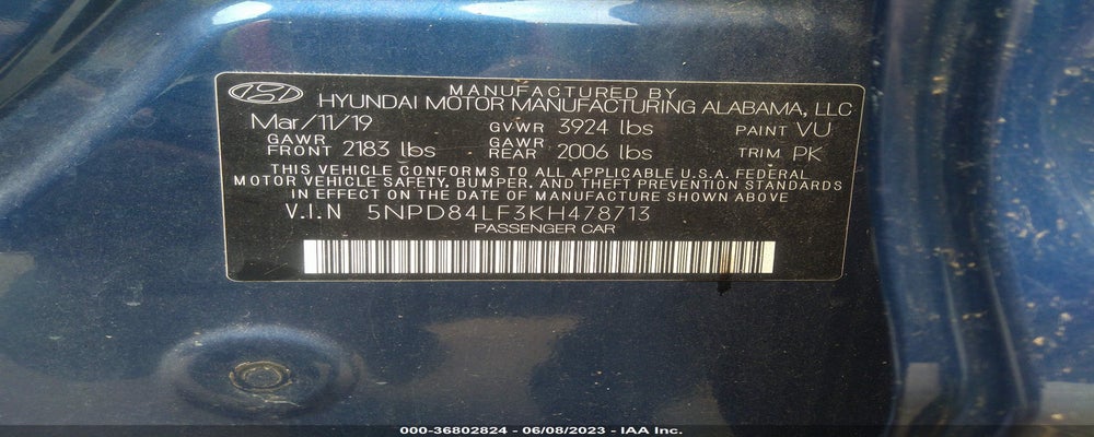 5NPD84LF3KH478713 2019 HYUNDAI ELANTRA photo no. 9