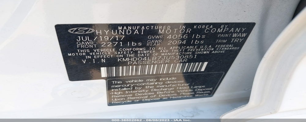 KMHD04LB7JU530851 2018 HYUNDAI ELANTRA photo no. 9
