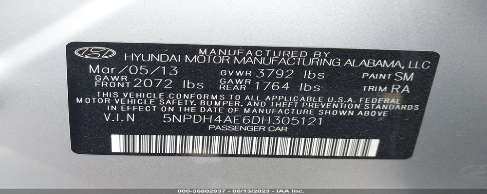 5NPDH4AE6DH305121 2013 HYUNDAI ELANTRA photo no. 9