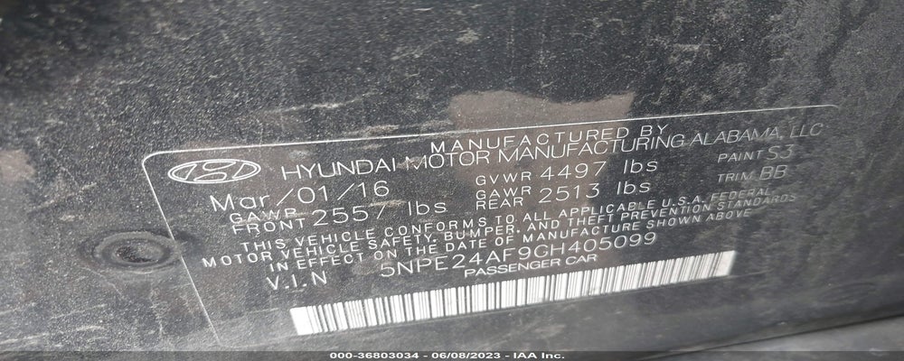 5NPE24AF9GH405099 2016 HYUNDAI SONATA photo no. 9