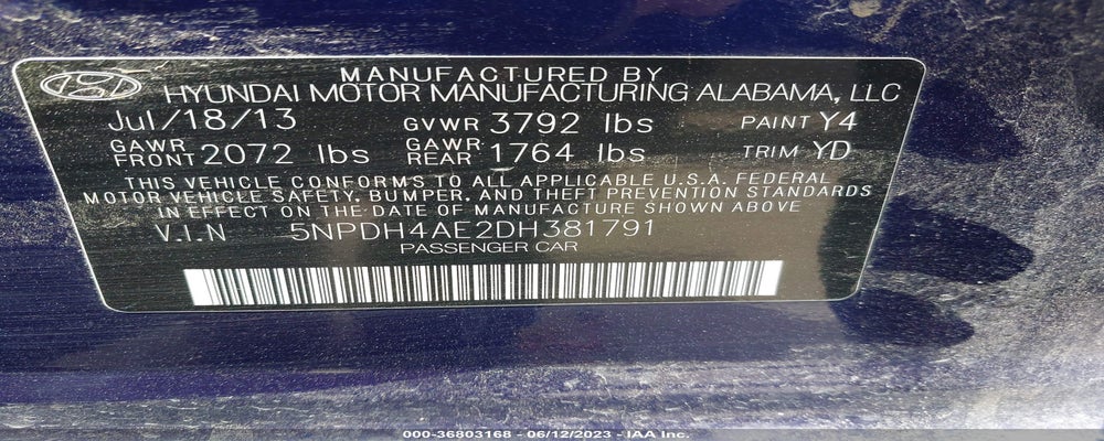 5NPDH4AE2DH381791 2013 HYUNDAI ELANTRA photo no. 9