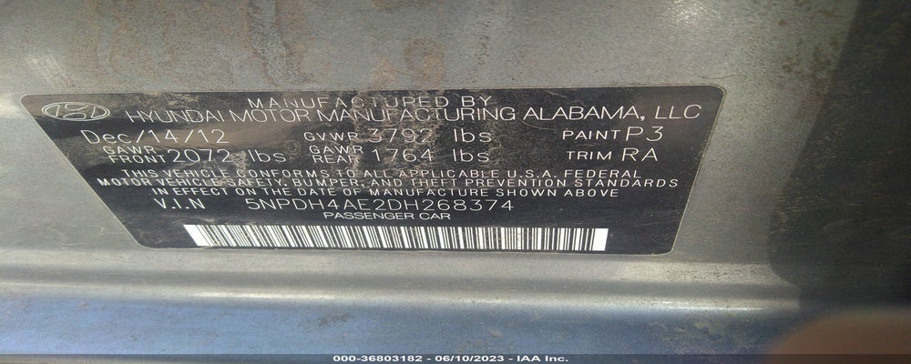 5NPDH4AE2DH268374 2013 HYUNDAI ELANTRA photo no. 9