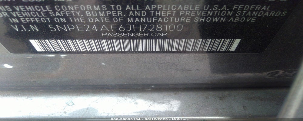 5NPE24AF6JH728100 2018 HYUNDAI SONATA photo no. 9