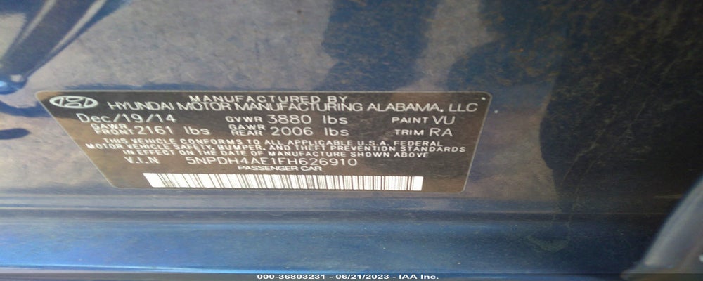 5NPDH4AE1FH626910 2015 HYUNDAI ELANTRA photo no. 9
