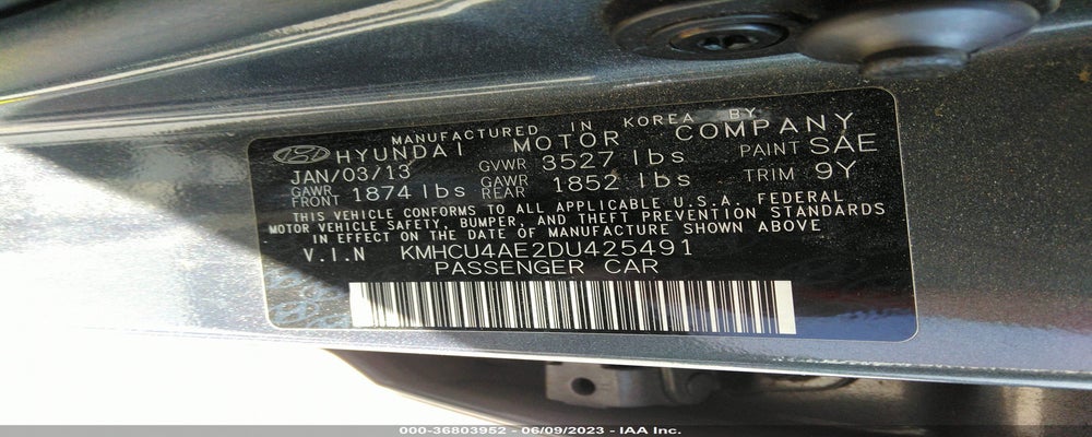 KMHCU4AE2DU425491 2013 HYUNDAI ACCENT photo no. 9