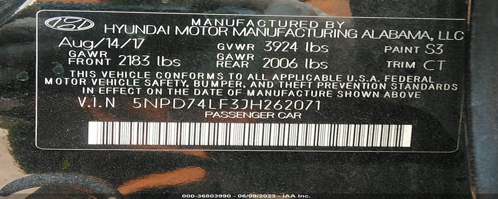 5NPD74LF3JH262071 2018 HYUNDAI ELANTRA photo no. 9