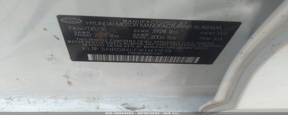 5NPD84LF1KH431938 2019 HYUNDAI ELANTRA photo no. 9