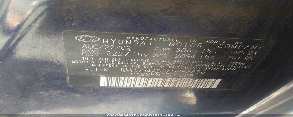KMHDU4AD7AU868856 2010 HYUNDAI ELANTRA photo no. 9