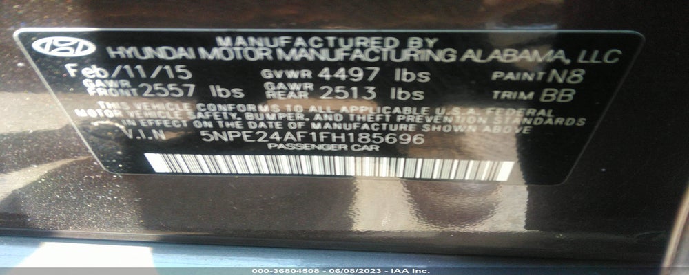 5NPE24AF1FH185696 2015 HYUNDAI SONATA photo no. 9