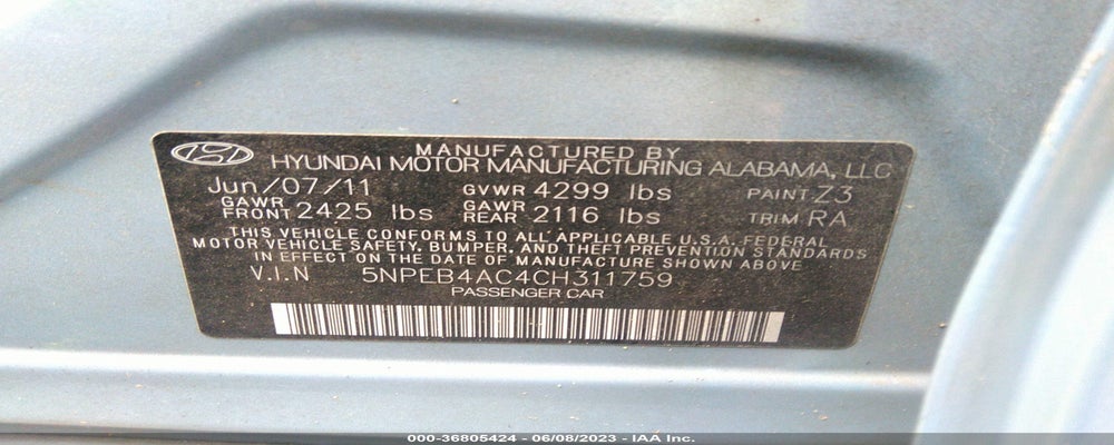 5NPEB4AC4CH311759 2012 HYUNDAI SONATA photo no. 9