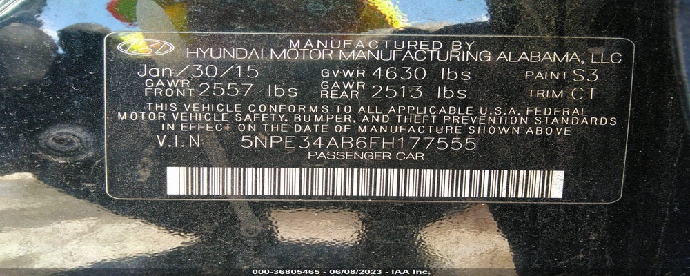 5NPE34AB6FH177555 2015 HYUNDAI SONATA photo no. 9