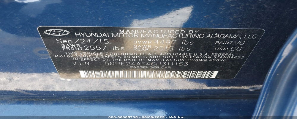 5NPE24AF4GH311163 2016 HYUNDAI SONATA photo no. 9