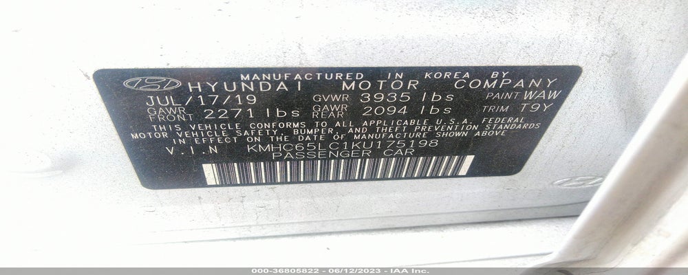 KMHC65LC1KU175198 2019 HYUNDAI IONIQ HYBRID photo no. 9