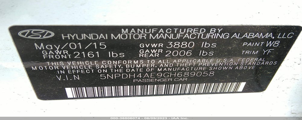 5NPDH4AE9GH689058 2016 HYUNDAI ELANTRA photo no. 9