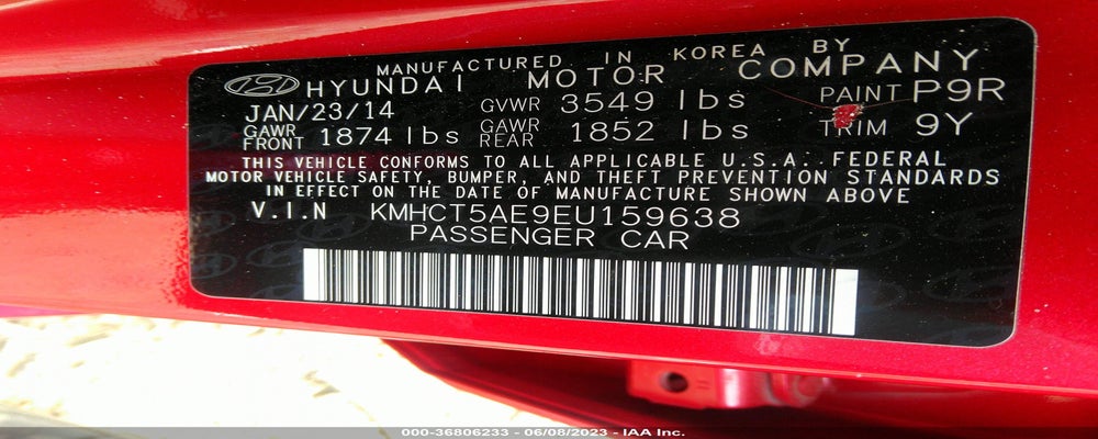 KMHCT5AE9EU159638 2014 HYUNDAI ACCENT photo no. 9