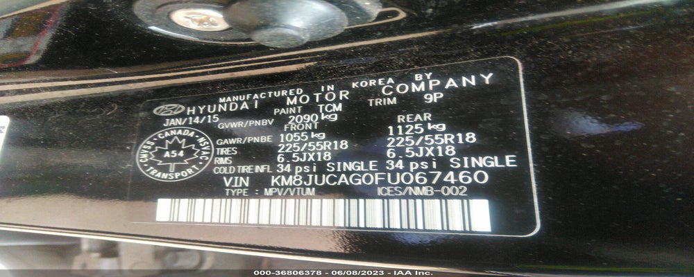 KM8JUCAG0FU067460 2015 HYUNDAI TUCSON photo no. 9