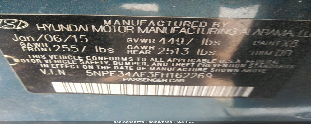 5NPE34AF3FH162269 2015 HYUNDAI SONATA photo no. 9