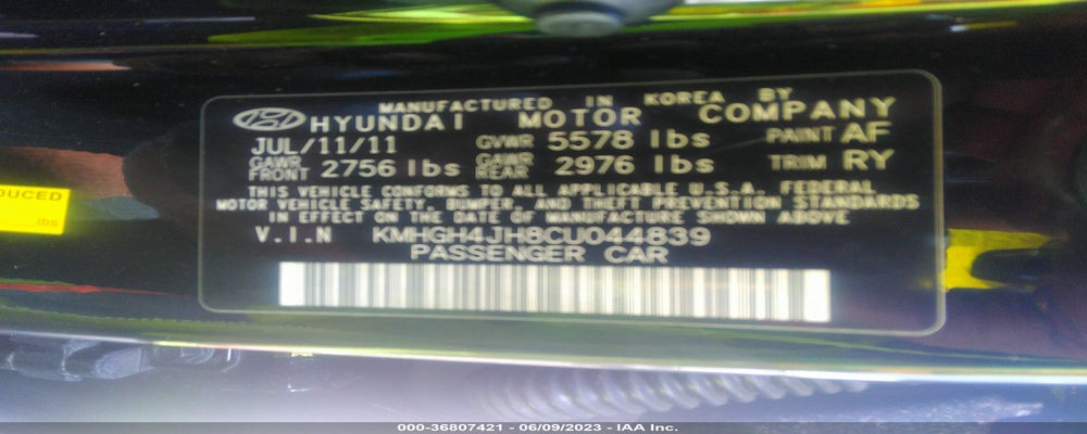 KMHGH4JH8CU044839 2012 HYUNDAI EQUUS photo no. 9