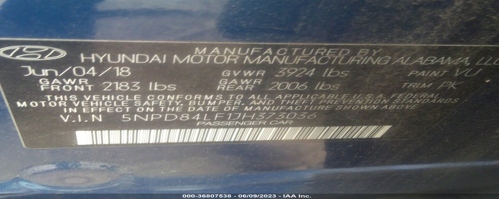 5NPD84LF1JH373036 2018 HYUNDAI ELANTRA photo no. 9