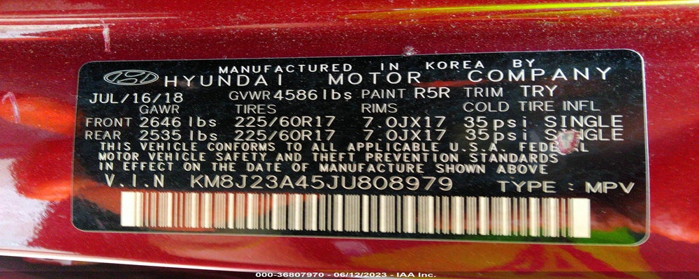 KM8J23A45JU808979 2018 HYUNDAI TUCSON photo no. 9