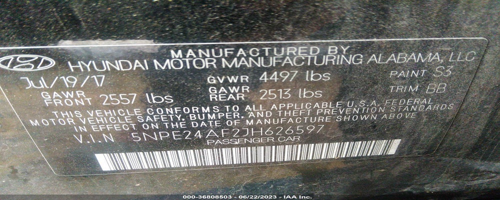 5NPE24AF2JH626597 2018 HYUNDAI SONATA photo no. 9