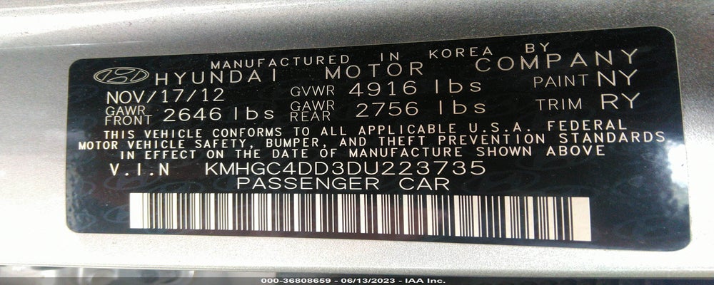 KMHGC4DD3DU223735 2013 HYUNDAI GENESIS photo no. 9