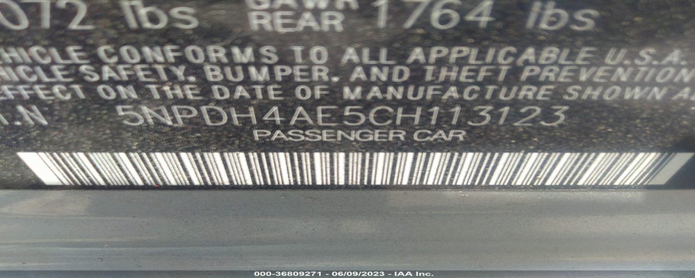 5NPDH4AE5CH113123 2012 HYUNDAI ELANTRA photo no. 9