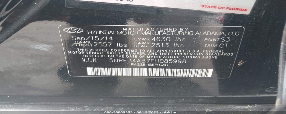 5NPE34AB7FH085998 2015 HYUNDAI SONATA photo no. 9