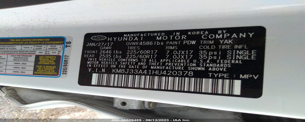KM8J33A41HU420378 2017 HYUNDAI TUCSON photo no. 9