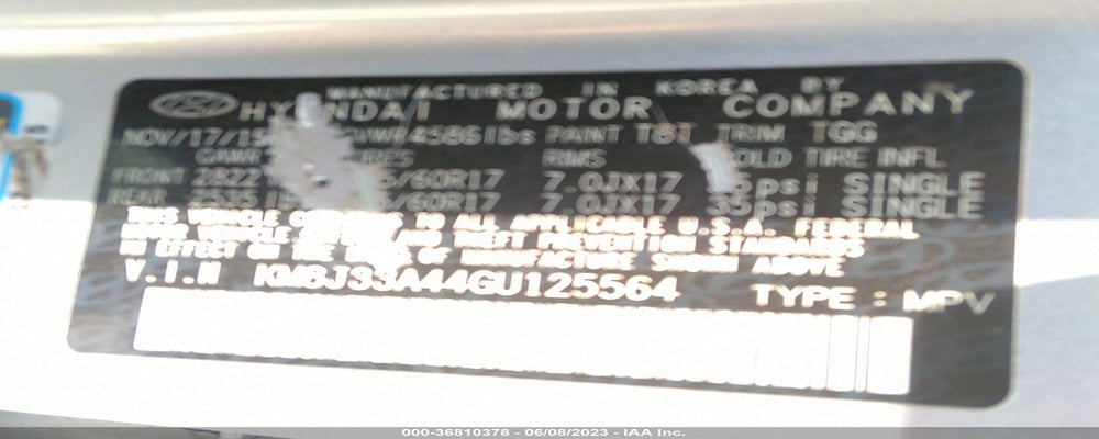 KM8J33A44GU125564 2016 HYUNDAI TUCSON photo no. 9