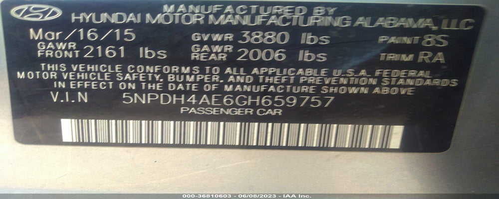 5NPDH4AE6GH659757 2016 HYUNDAI ELANTRA photo no. 9
