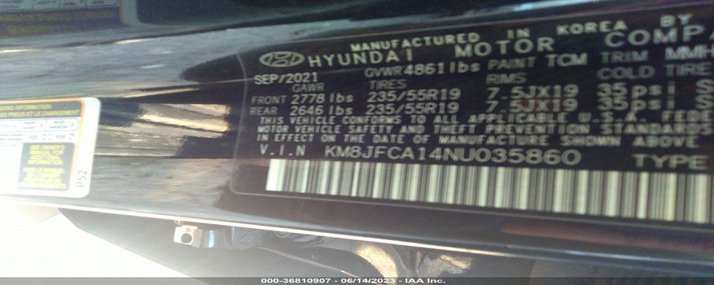 KM8JFCA14NU035860 2022 HYUNDAI TUCSON HYBRID photo no. 9