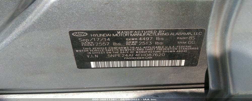 5NPE24AF4FH087620 2015 HYUNDAI SONATA photo no. 9
