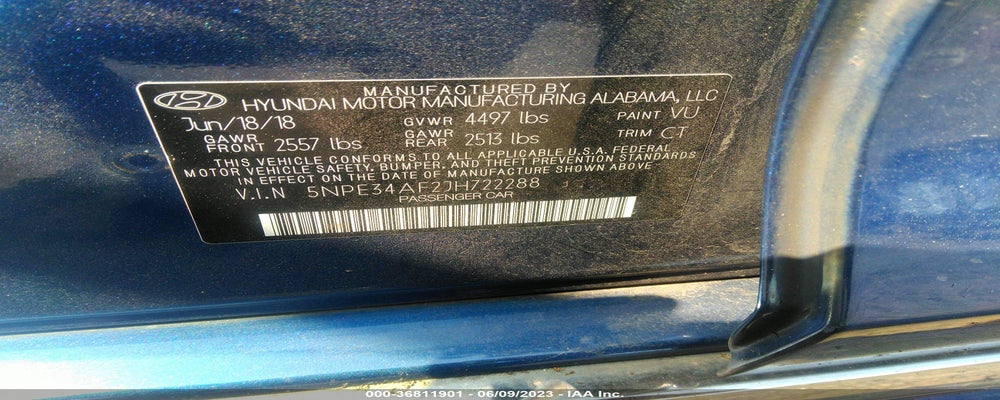 5NPE34AF2JH722288 2018 HYUNDAI SONATA photo no. 9