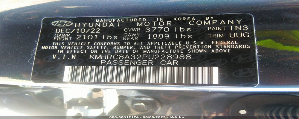 KMHRC8A32PU228988 2023 HYUNDAI VENUE photo no. 9