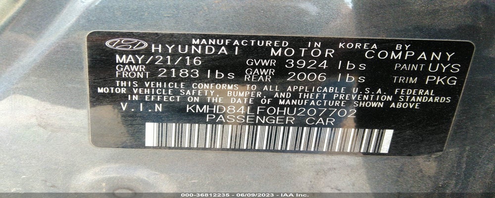 KMHD84LF0HU207702 2017 HYUNDAI ELANTRA photo no. 9
