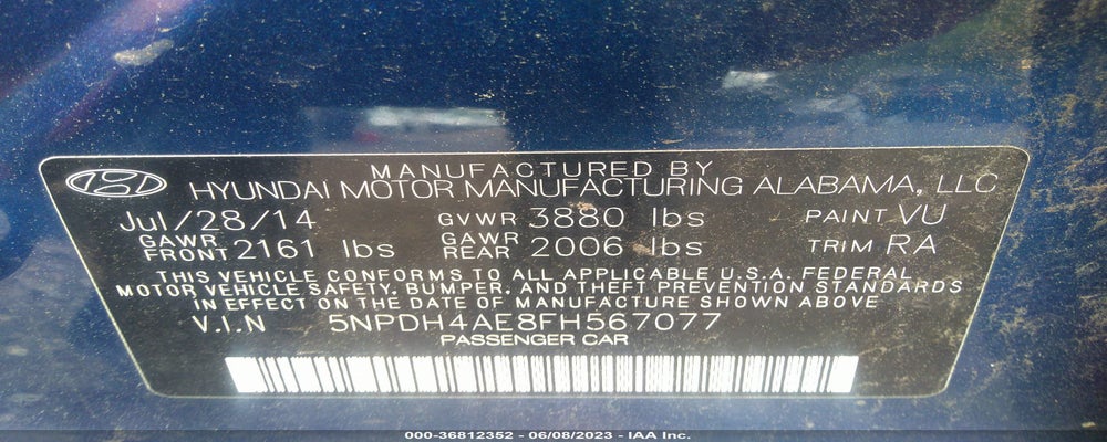 5NPDH4AE8FH567077 2015 HYUNDAI ELANTRA photo no. 9
