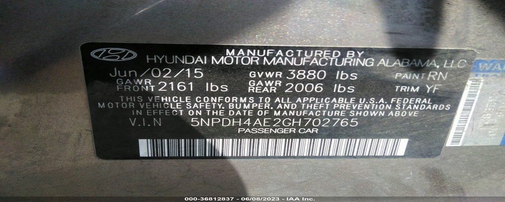 5NPDH4AE2GH702765 2016 HYUNDAI ELANTRA photo no. 9