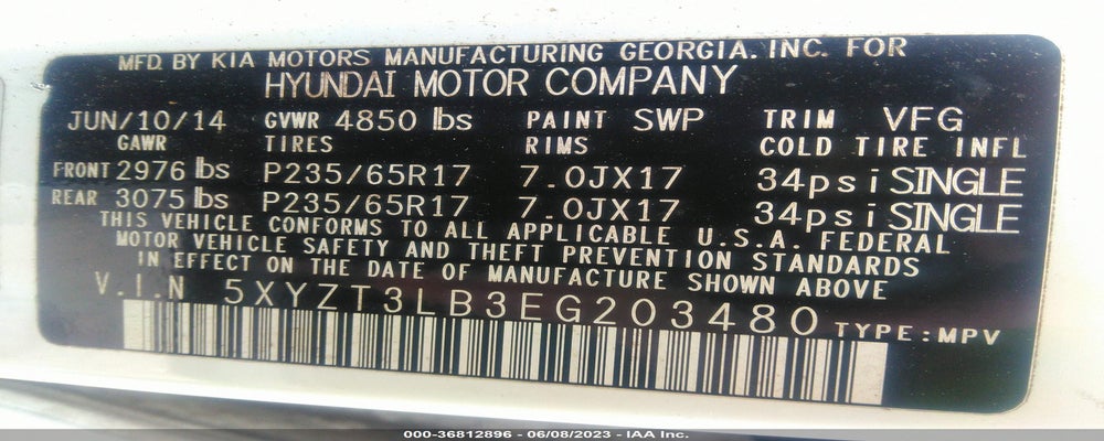 5XYZT3LB3EG203480 2014 HYUNDAI SANTA FE SPORT photo no. 9