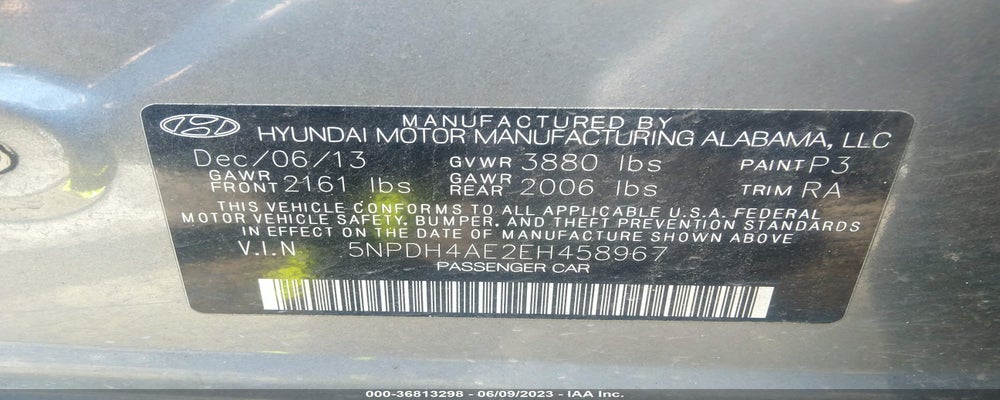 5NPDH4AE2EH458967 2014 HYUNDAI ELANTRA photo no. 9