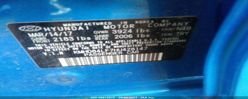 KMHD84LF7HU428147 2017 HYUNDAI ELANTRA photo no. 9