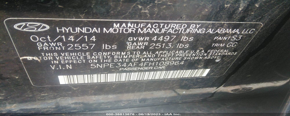 5NPE34AF4FH108964 2015 HYUNDAI SONATA photo no. 9
