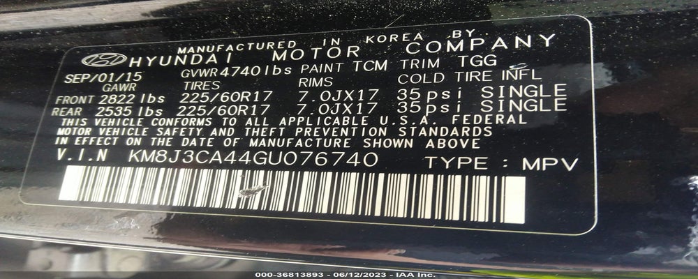 KM8J3CA44GU076740 2016 HYUNDAI TUCSON photo no. 9