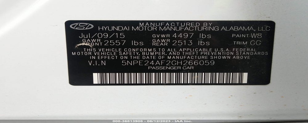 5NPE24AF2GH266059 2016 HYUNDAI SONATA photo no. 9