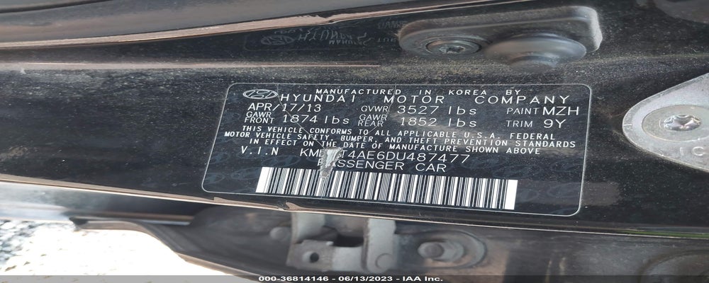 KMHCT4AE6DU487477 2013 HYUNDAI ACCENT photo no. 9