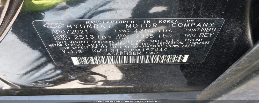 KMHL34J28MA157444 2021 HYUNDAI SONATA photo no. 9