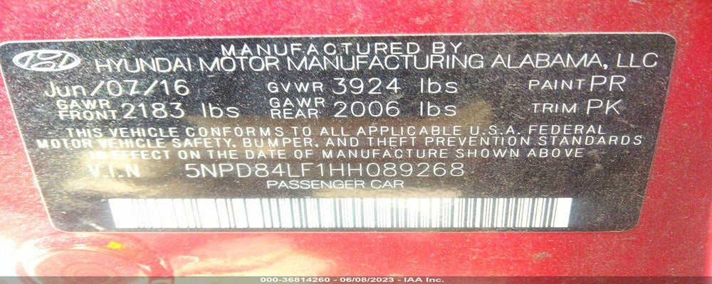 5NPD84LF1HH089268 2017 HYUNDAI ELANTRA photo no. 9